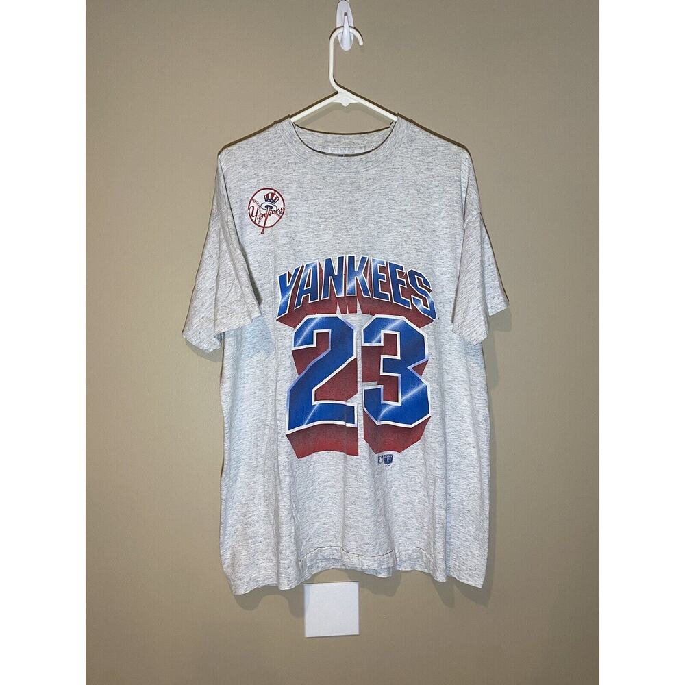 Vintage 1994 New York Yankees Don Mattingly T Shirt Sz XL Gray MLB Salem Graphic